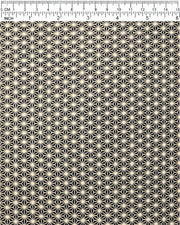 Japanese chiyogami paper featuring a small traditional gold asanoha (hemp leaf) pattern on a black background.
