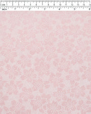 Japanese chiyogami paper featuring white pointillistic cherry blossoms on a dusty blush pink background.