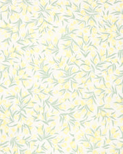 Japanese chiyogami paper featuring pale yellow and white tulips with light green leaves on a white background. 