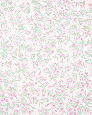 Japanese chiyogami paper featuring pink and white tulips with light green leaves on a white background. 