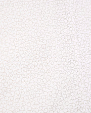 Japanese chiyogami paper featuring metallic gold traditional karakusa design on a white background with silver glitter.