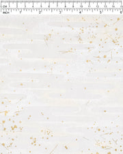 Japanese chiyogami paper featuring a white traditional Japanese sayagata design on a white background with metallic gold and silver details.