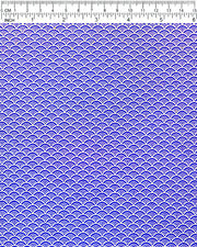 Japanese chiyogami paper featuring a small traditional blue and metallic gold seigaiha (wave crests) pattern.