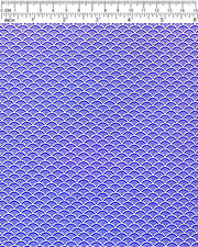 Japanese chiyogami paper featuring a small metallic gold seigaiha wave crest design on a blue background.