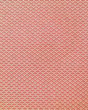 Japanese chiyogami paper featuring a small traditional red and metallic gold seigaiha (wave crests) pattern.