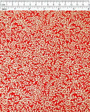 Japanese chiyogami paper featuring a metallic gold floral motif on a bright red background.
