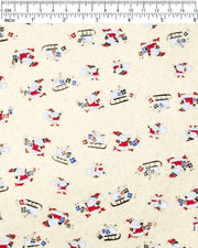 Japanese chiyogami paper featuring Santa and his sleigh on a metallic gold background.