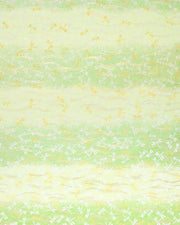 Japanese chiyogami paper featuring yellow and white dragonflies on a pearlescent green gradient background with metallic gold wavy lines.