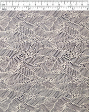 Japanese chiyogami paper featuring small metallic gold waves (aranami) on a black background.