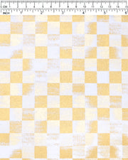 Japanese chiyogami paper featuring a metallic gold ichimatsu design on a white background.