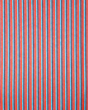 Japanese chiyogami paper featuring red, maroon, navy, blue and metallic gold thin vertical stripes.