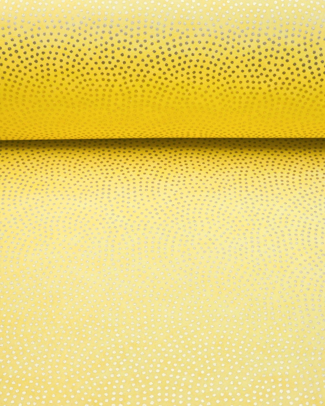 Japanese chiyogami paper featuring a metallic gold "same komon" (sharkskin) design on a bright yellow background.
