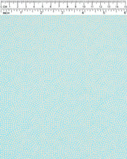Japanese chiyogami paper featuring a metallic gold "same komon" (sharkskin) design on a light blue background.
