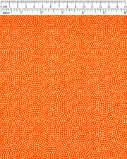 Japanese chiyogami paper featuring a metallic gold "same komon" (sharkskin) design on an orange background.