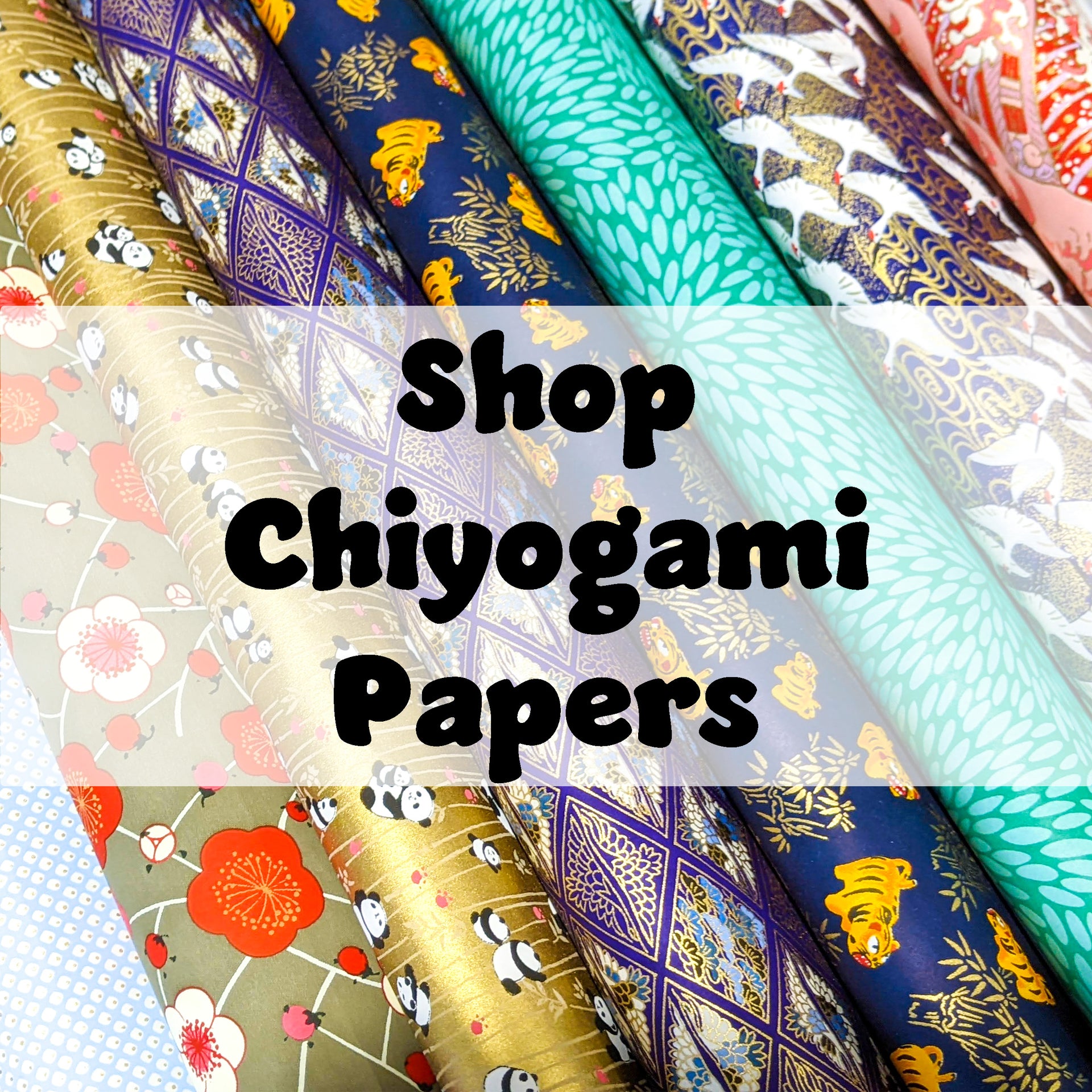 Collection of authentic Japanese chiyogami paper available in multiple traditional and modern designs.