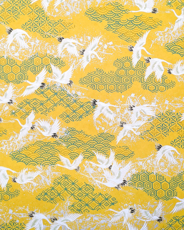 1005 Flying Cranes on Yellow