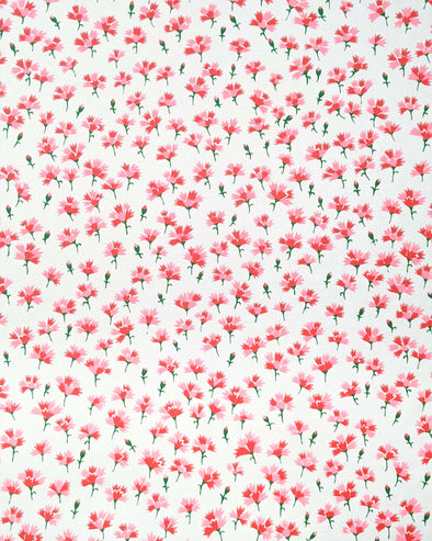 1010 Pink Flowers on Pearlescent White