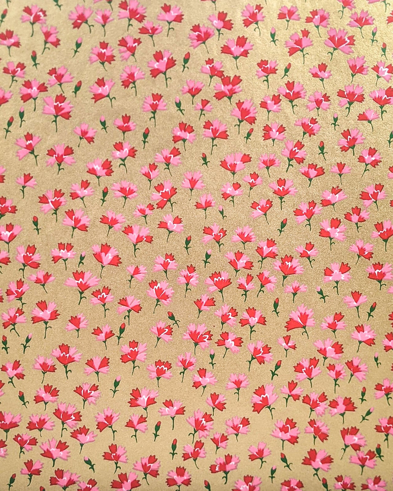 1011 Pink Flowers on Gold