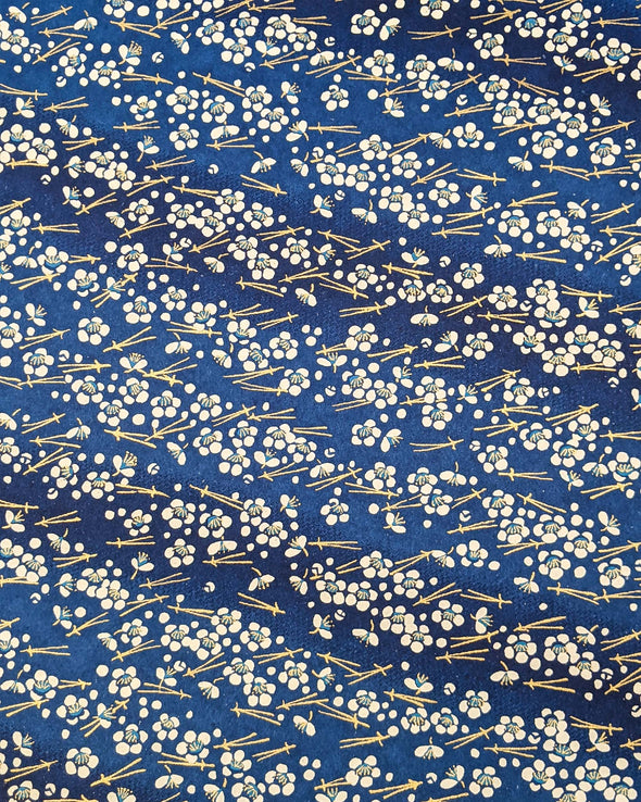 1016 Plum Blossoms & Matsuba on Blue