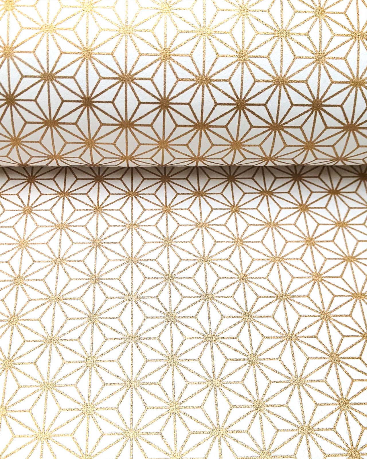 1018 Gold Asanoha on White