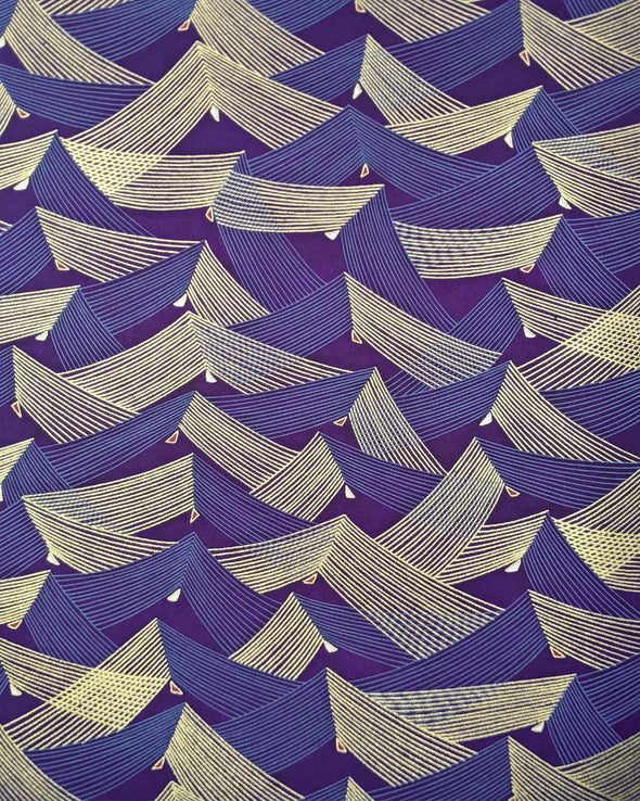1021 Gold & Blue Triangles on Purple
