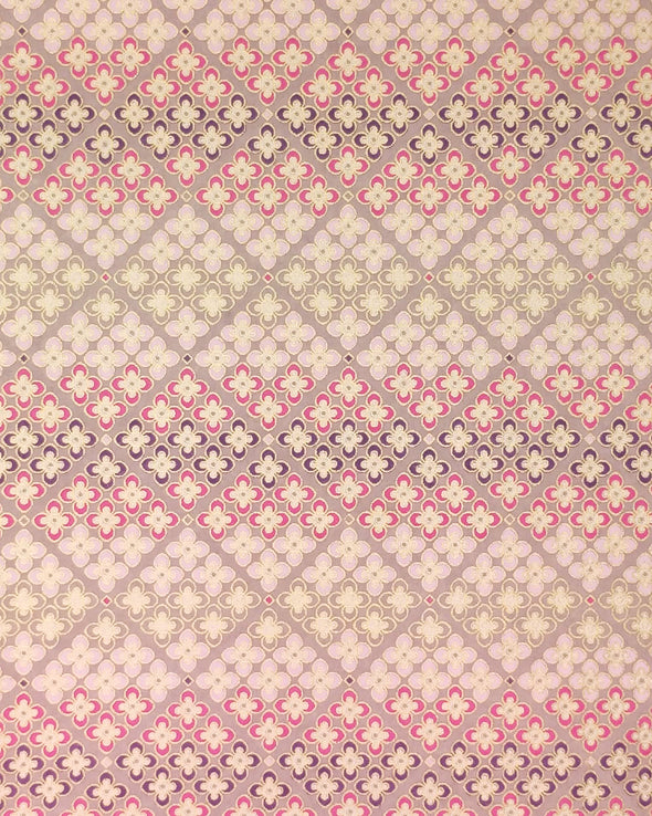 1036 Pink & Purple Floral Geometric Design