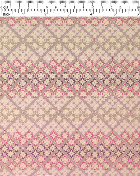 1036 Pink & Purple Floral Geometric Design
