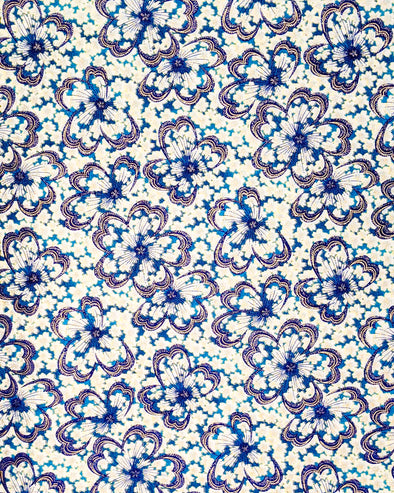 1047 Blue & Gold Cherry Blossoms