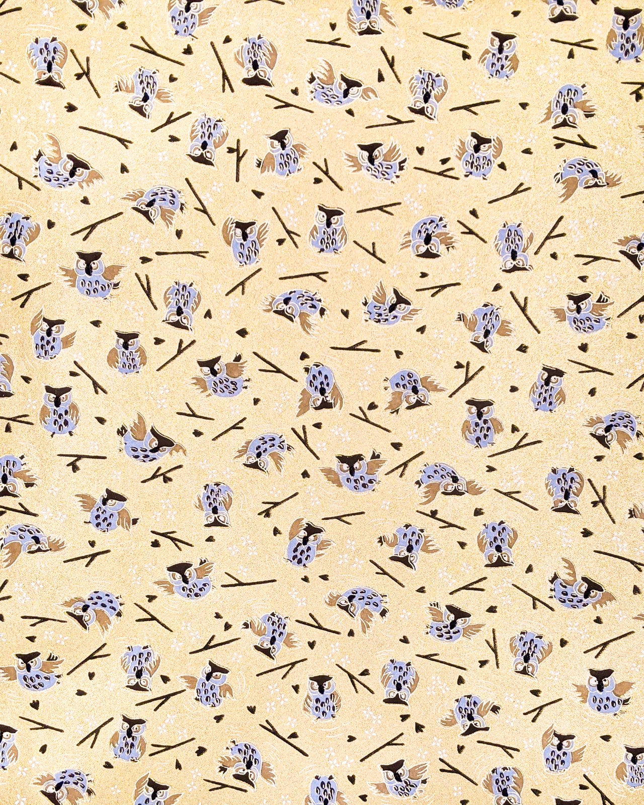 1055 Blue Owls on Gold