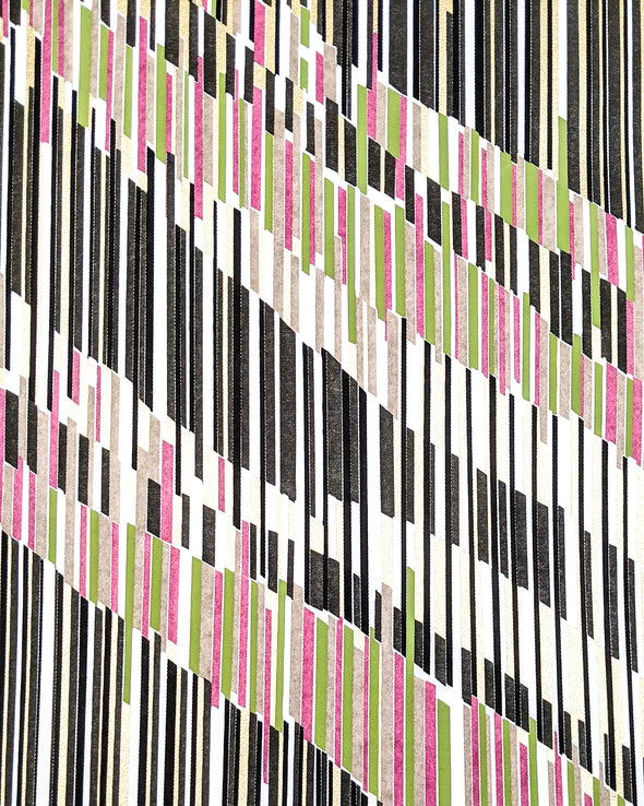 1057 Pink & Green Abstract Stripes