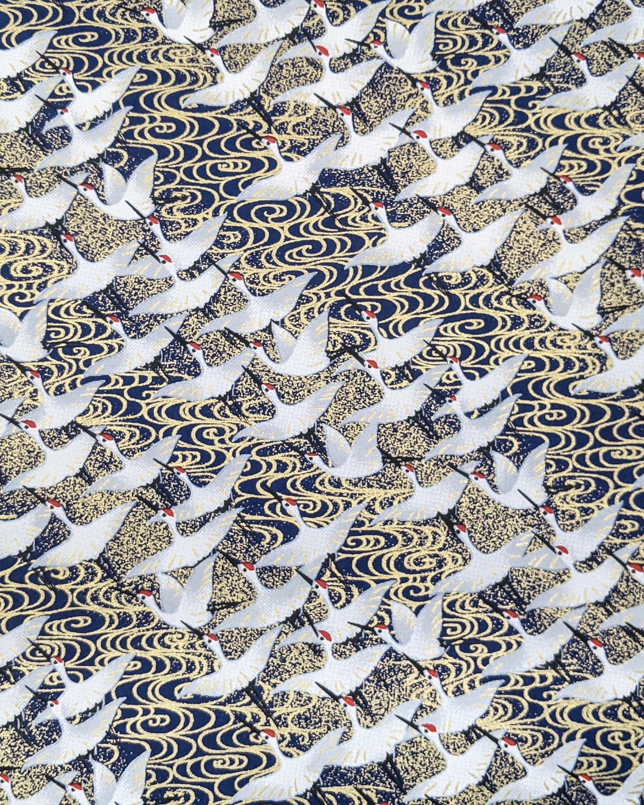 1064 Flock of Cranes on Blue