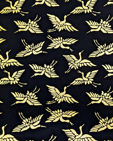 0137 Gold Cranes on Black