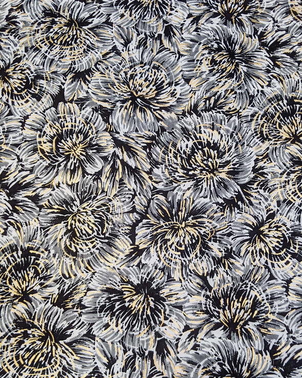 0139 Black & Gray Chrysanthemums