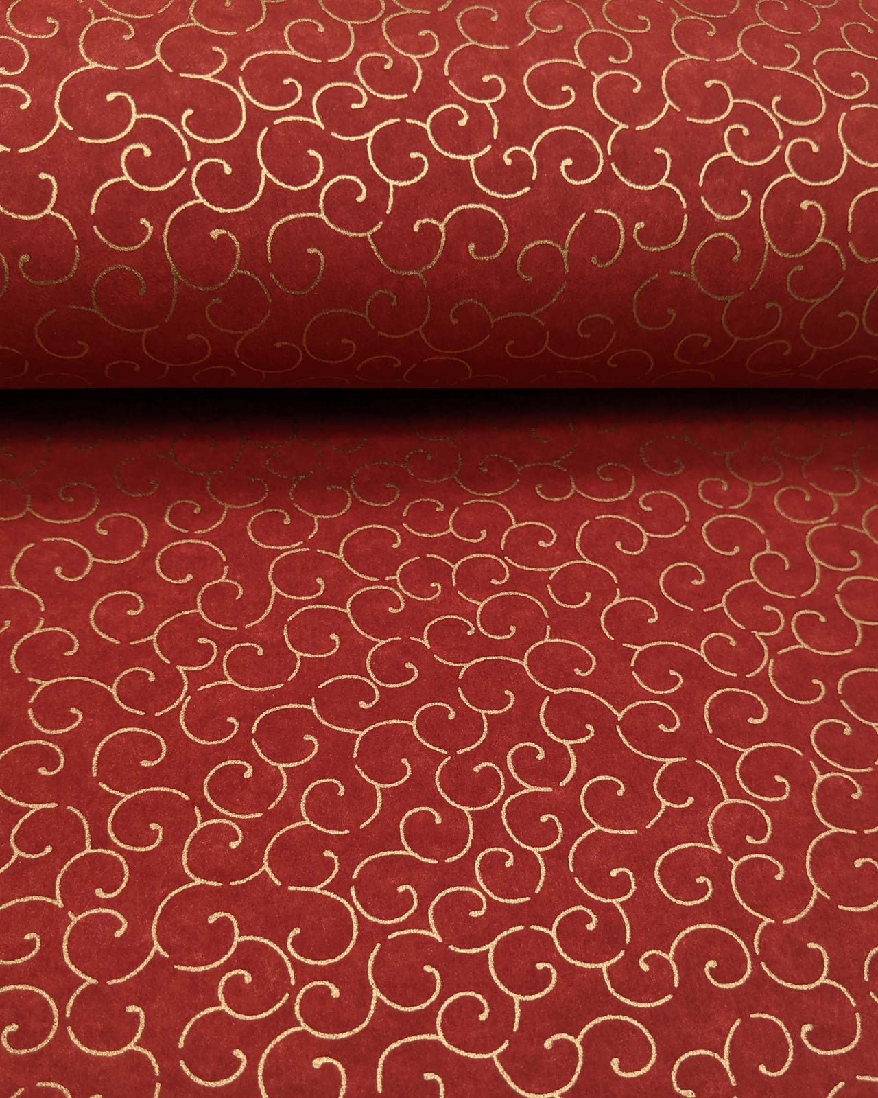 0172 Gold Karakusa on Red