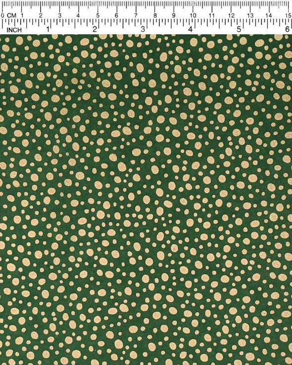 0211 Gold Dots on Green