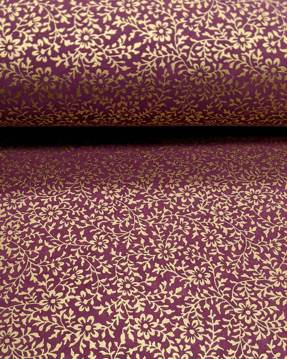 0214 Gold Floral on Purple