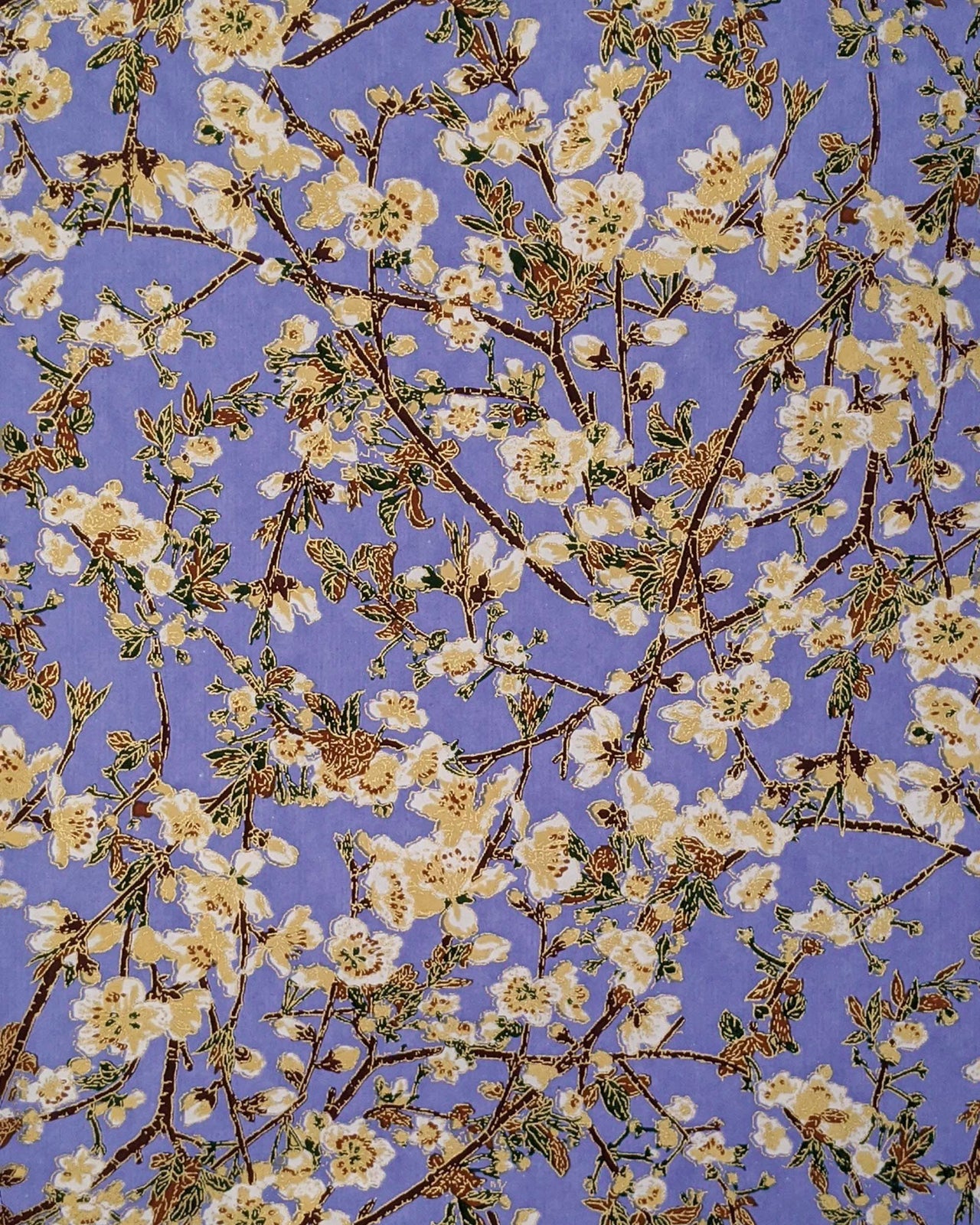 0246 Beige Plum Blossoms on Purple