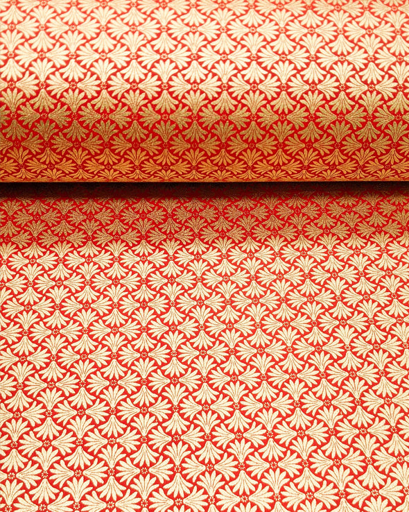 0284 Gold Geometric Pattern on Red