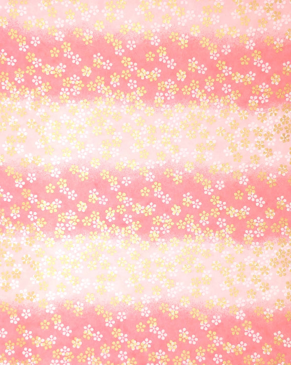 0320 Gold & White Blossoms on Pink