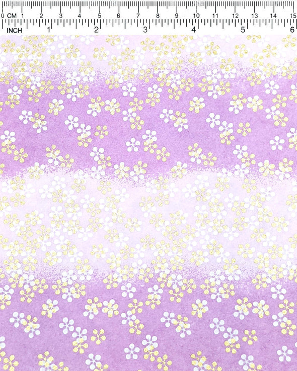 0322 Gold & White Blossoms on Purple
