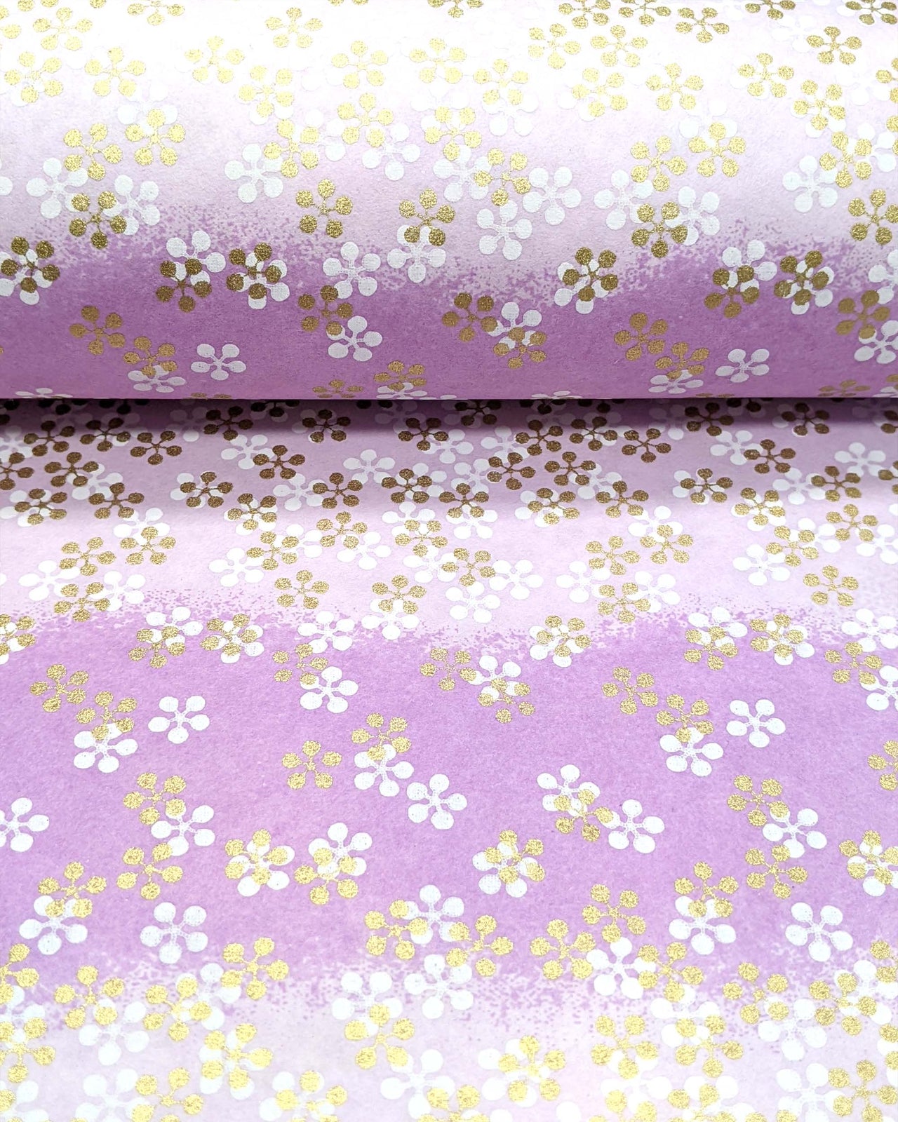 0322 Gold & White Blossoms on Purple