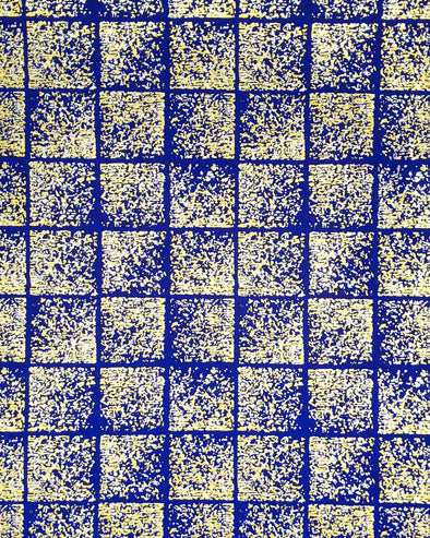 0370 Silver & Gold Squares on Blue