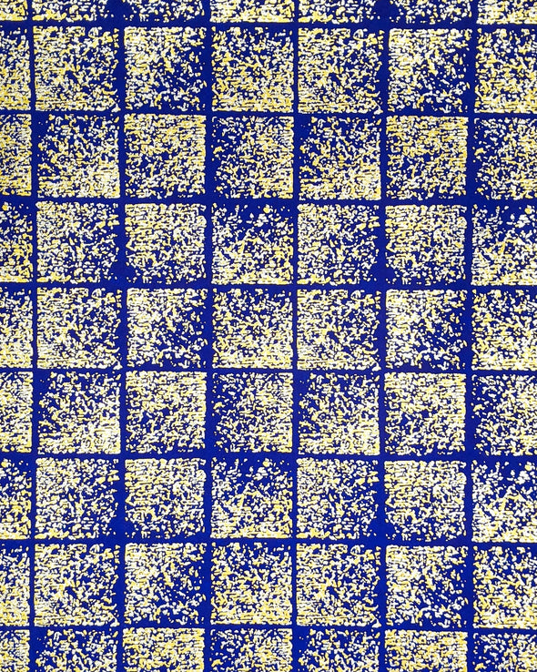 0370 Silver & Gold Squares on Blue