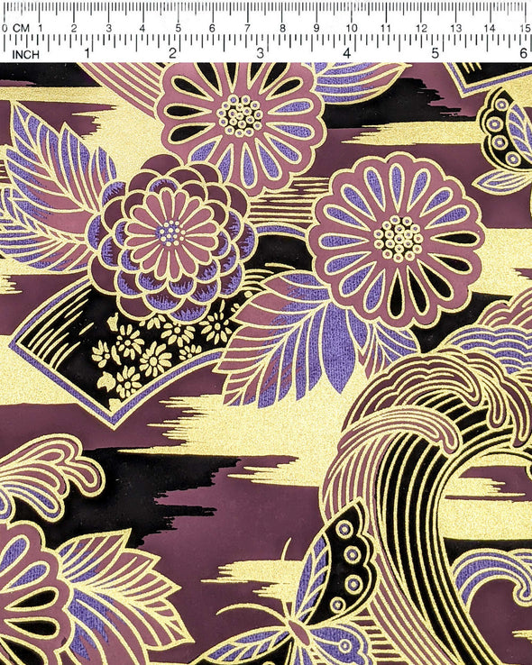 0382 Purple Butterflies & Chrysanthemums
