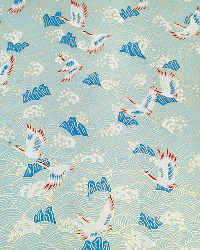 0414 Cranes Flying Over Blue Waves