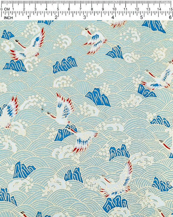 0414 Cranes Flying Over Blue Waves