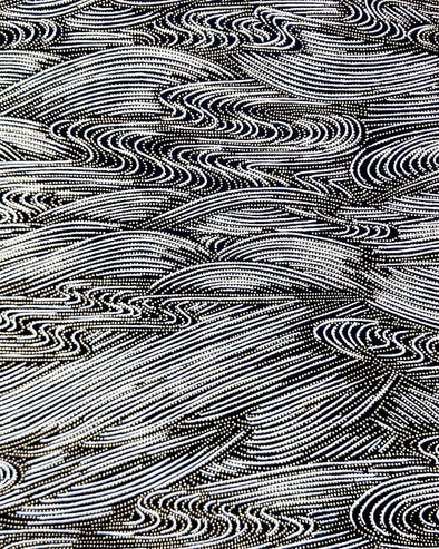 0474 Silver & Gold Ripples on Black