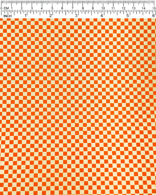 0476 Small Orange & Gold Ichimatsu Design