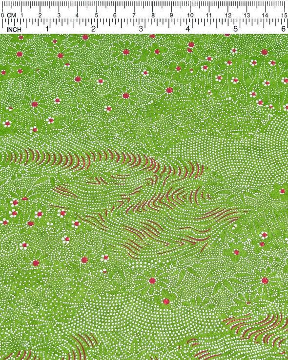0512 Green Dotted Floral Garden