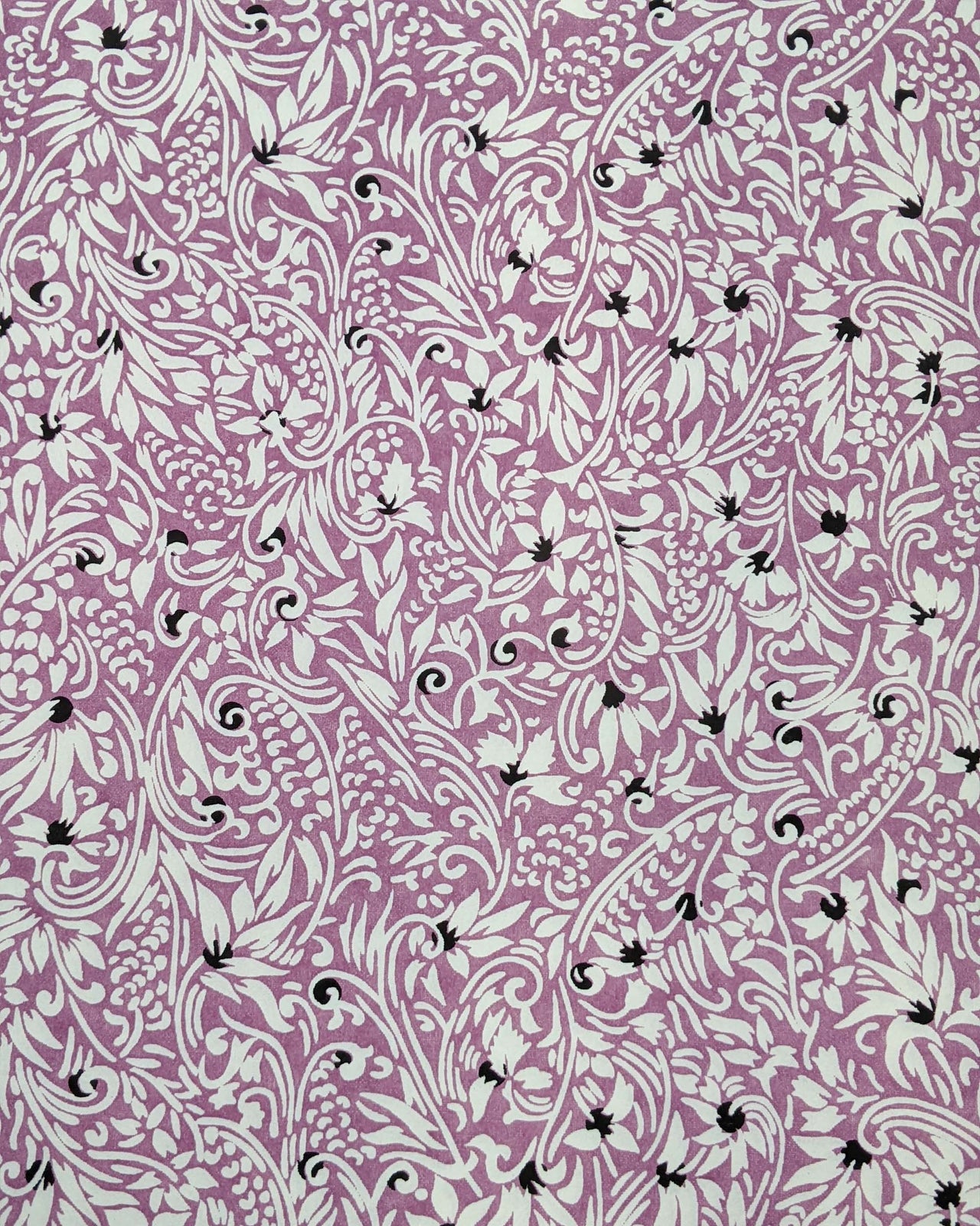 0590 White Abstract Floral on Purple